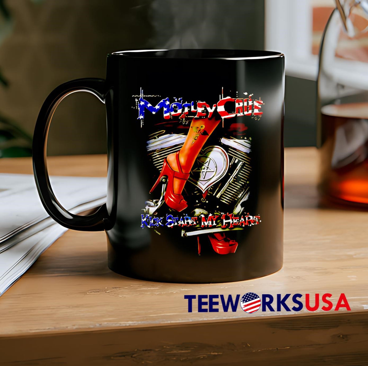 Motley Crue Kickstart My Heart - Adult & Kids T-Shirts, Sweatshirts & Hoodies apparel design preview 2