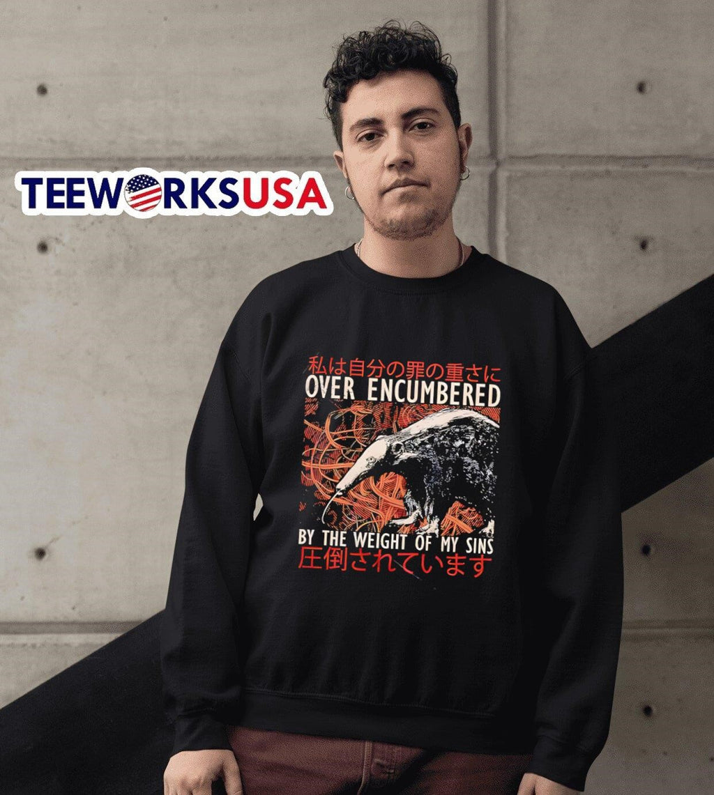Over encumbered by the weight of my sins - Adult & Kids T-Shirts, Sweatshirts & Hoodies apparel design preview 5