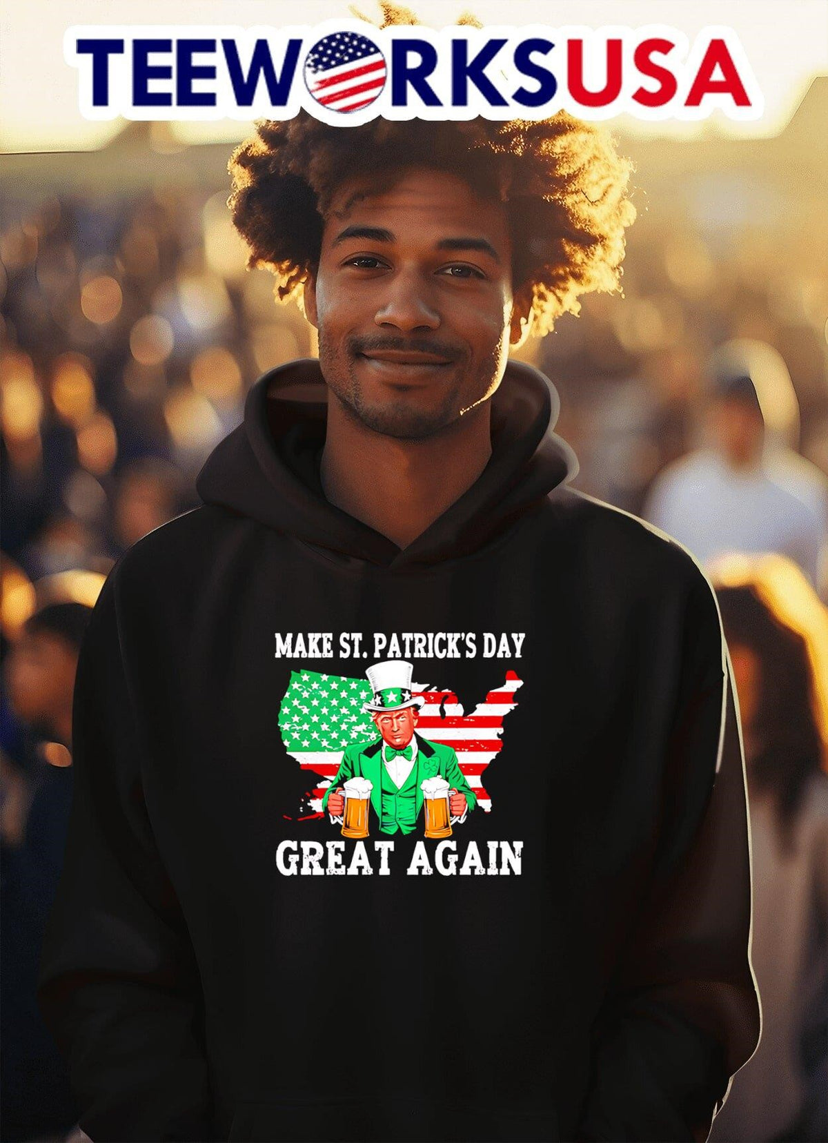 Trump Make St Patrick's Day great again - Adult & Kids T-Shirts, Sweatshirts & Hoodies apparel design preview 2