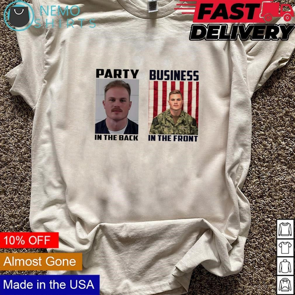 Party in the back business front Zach Bryan - Adult & Kids T-Shirts, Sweatshirts & Hoodies apparel design preview 3