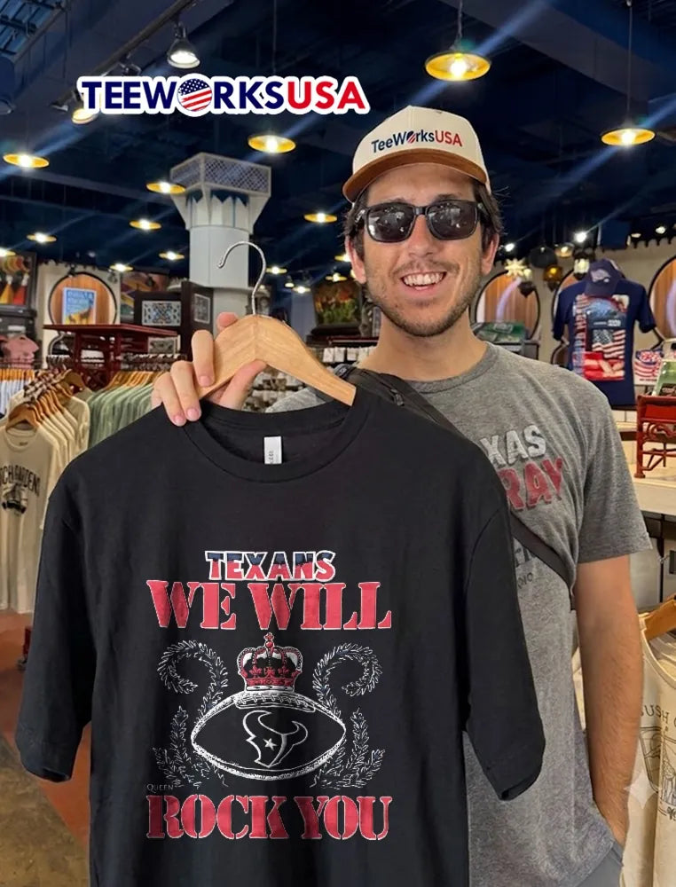 Texans We Will Crown Football Queen Rock You - Adult & Kids T-Shirts, Sweatshirts & Hoodies apparel design preview 2