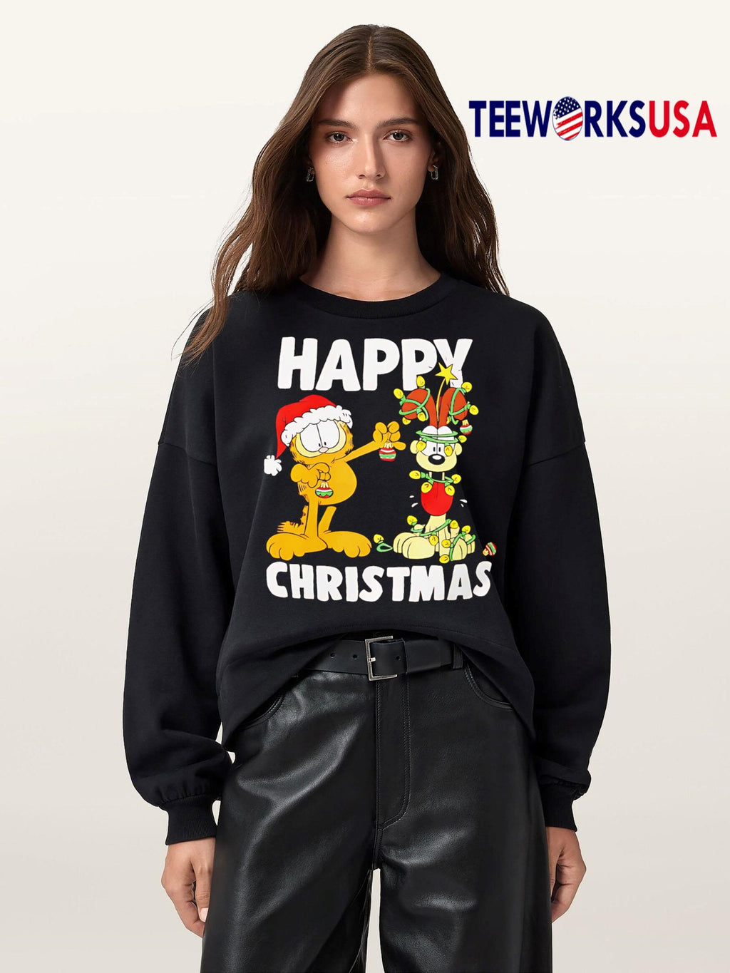 Funny The Fat Cat Odie Happy Christmas - Adult & Kids T-Shirts, Sweatshirts & Hoodies apparel design preview 5