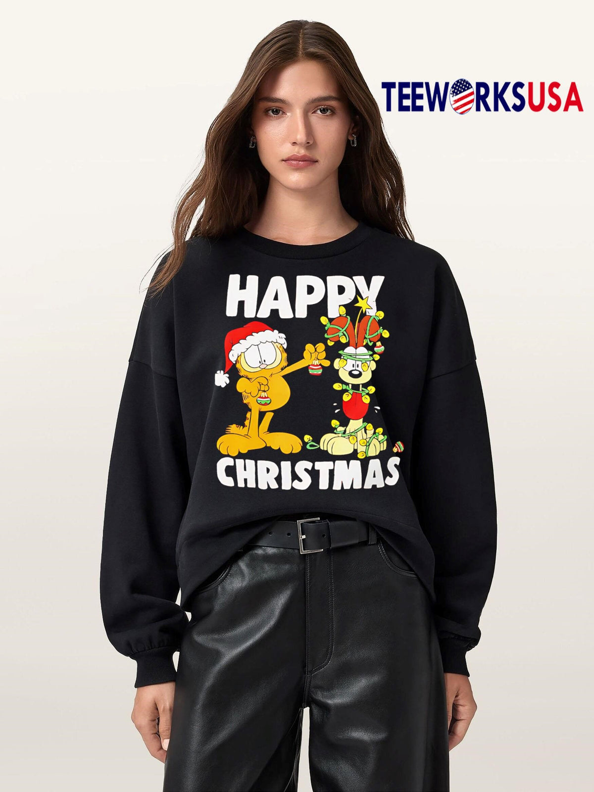 Funny The Fat Cat Odie Happy Christmas - Adult & Kids T-Shirts, Sweatshirts & Hoodies apparel design preview 5