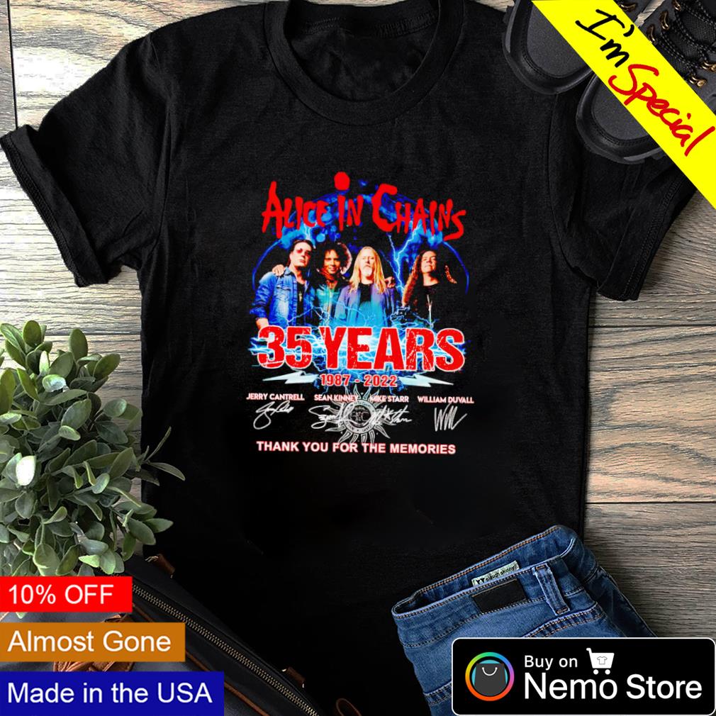 Alice in Chains 35 years 1987 2022 signatures - Adult & Kids T-Shirts, Sweatshirts & Hoodies apparel design preview 1