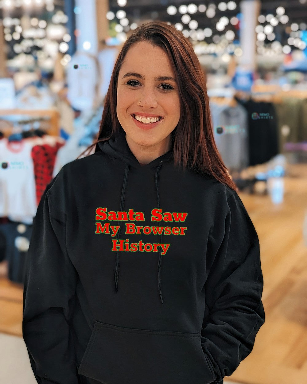 Santa saw my browser history Christmas - Adult & Kids T-Shirts, Sweatshirts & Hoodies apparel design preview 5