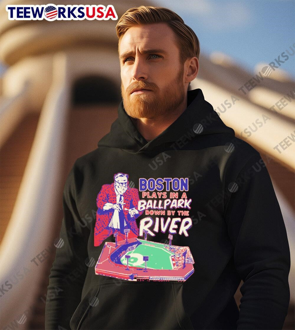 Boston we play in a ballpark down by the river - Adult & Kids T-Shirts, Sweatshirts & Hoodies apparel design preview 2