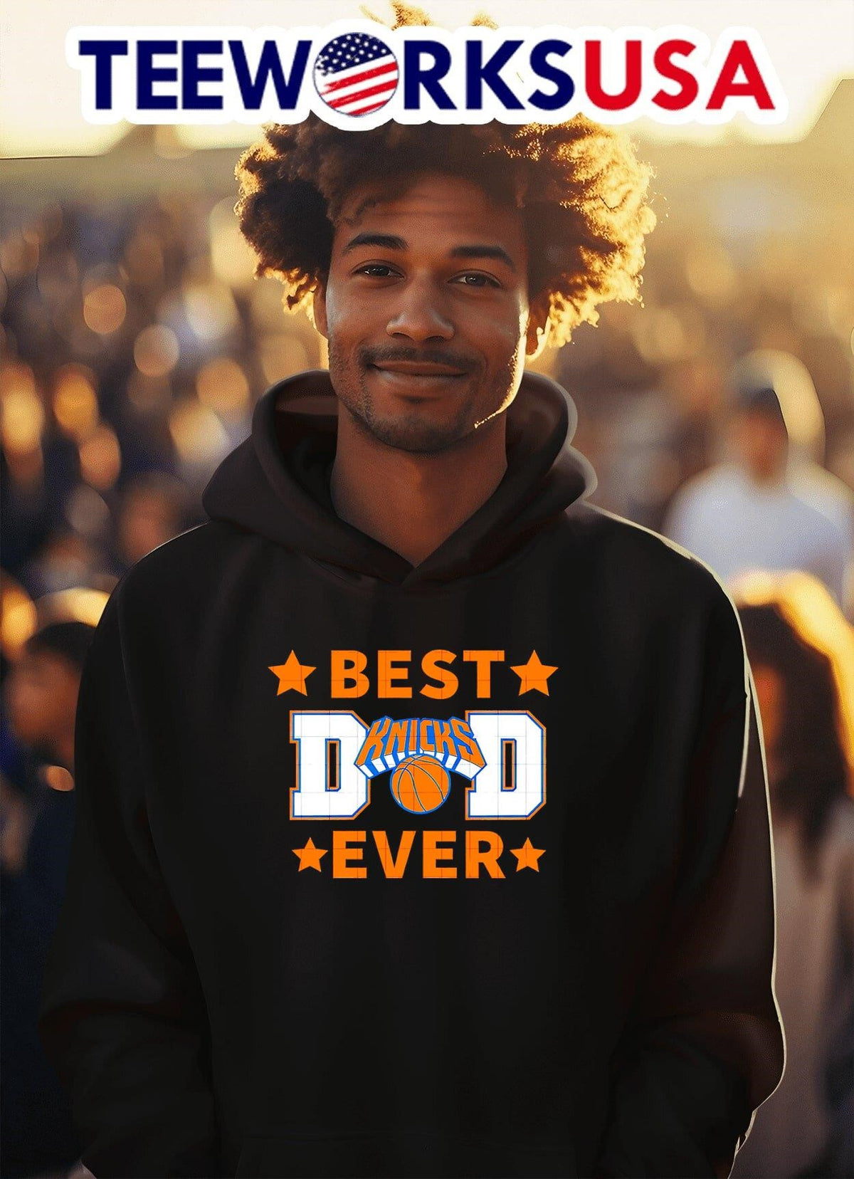 New York Knicks best dad ever - Adult & Kids T-Shirts, Sweatshirts & Hoodies apparel design preview 2