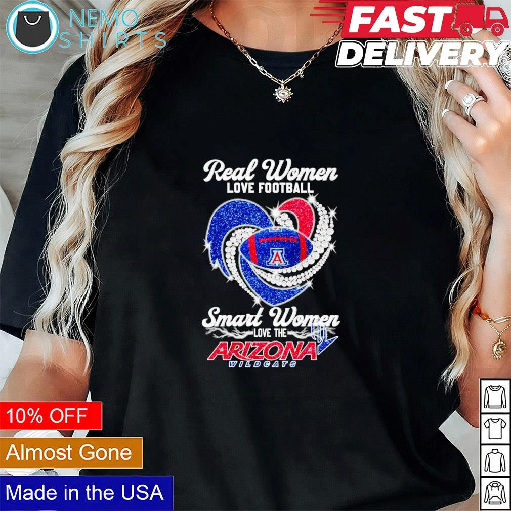 Real women love football smart the Arizona ildcats - Adult & Kids T-Shirts, Sweatshirts & Hoodies apparel design preview 1