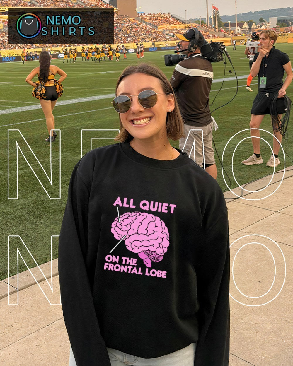 Unisex All quiet on the frontal lobe brain Ships Free - Adult & Kids T-Shirts, Sweatshirts & Hoodies apparel design preview 4