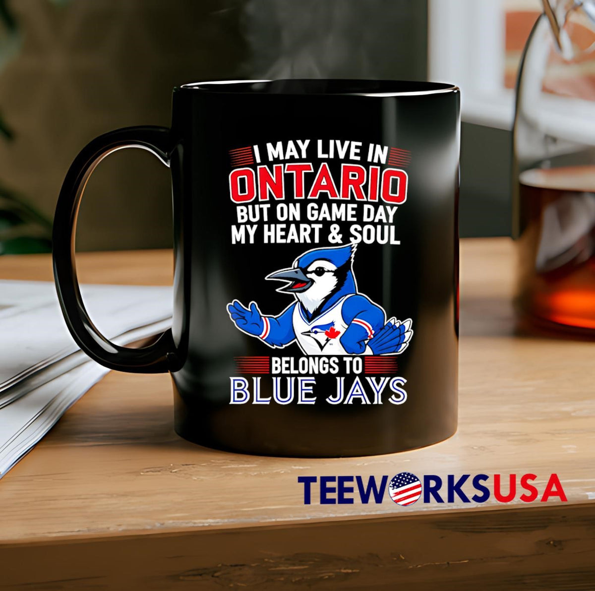 I may live in Ontario but on game day my heart and - Adult & Kids T-Shirts, Sweatshirts & Hoodies apparel design preview 2