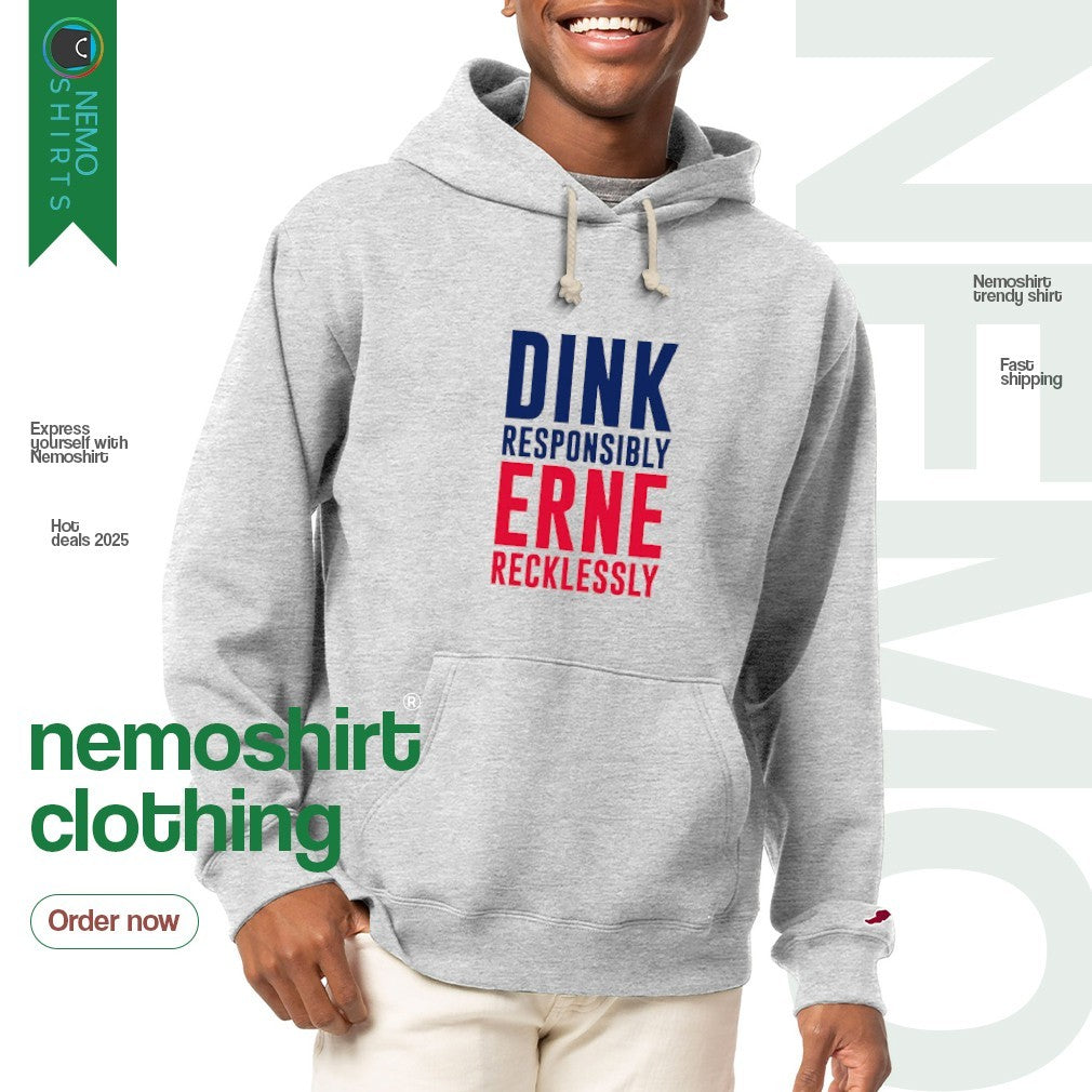 Dink responsible erne recklessly pickleball - Adult & Kids T-Shirts, Sweatshirts & Hoodies apparel design preview 2