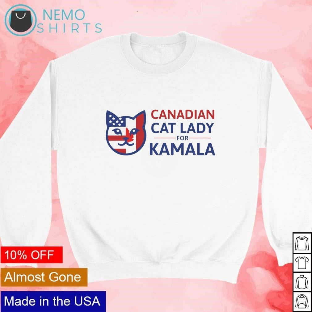 Canadian cat lady for Kamala - Adult & Kids T-Shirts, Sweatshirts & Hoodies apparel design preview 4
