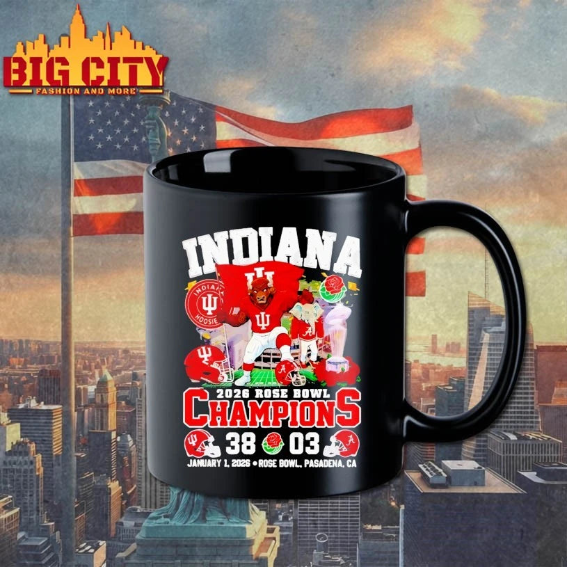 Indiana Hoosiers vs Alabama Crimson Rose Bowl Champs - Adult & Kids T-Shirts, Sweatshirts & Hoodies apparel design preview 3