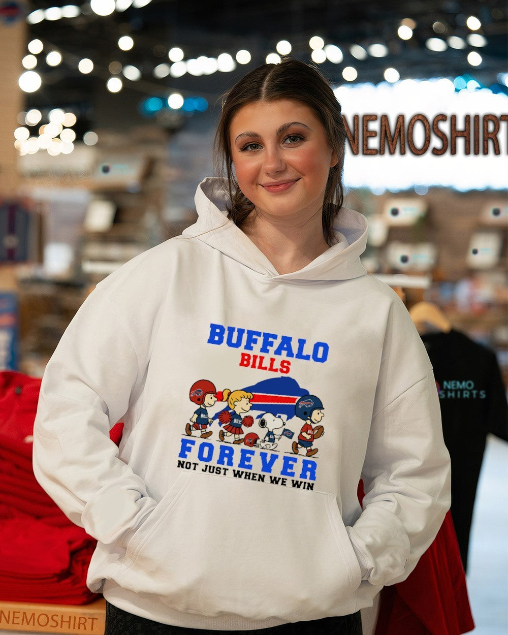 Peanuts characters x Buffalo Bills forever not just - Adult & Kids T-Shirts, Sweatshirts & Hoodies apparel design preview 5
