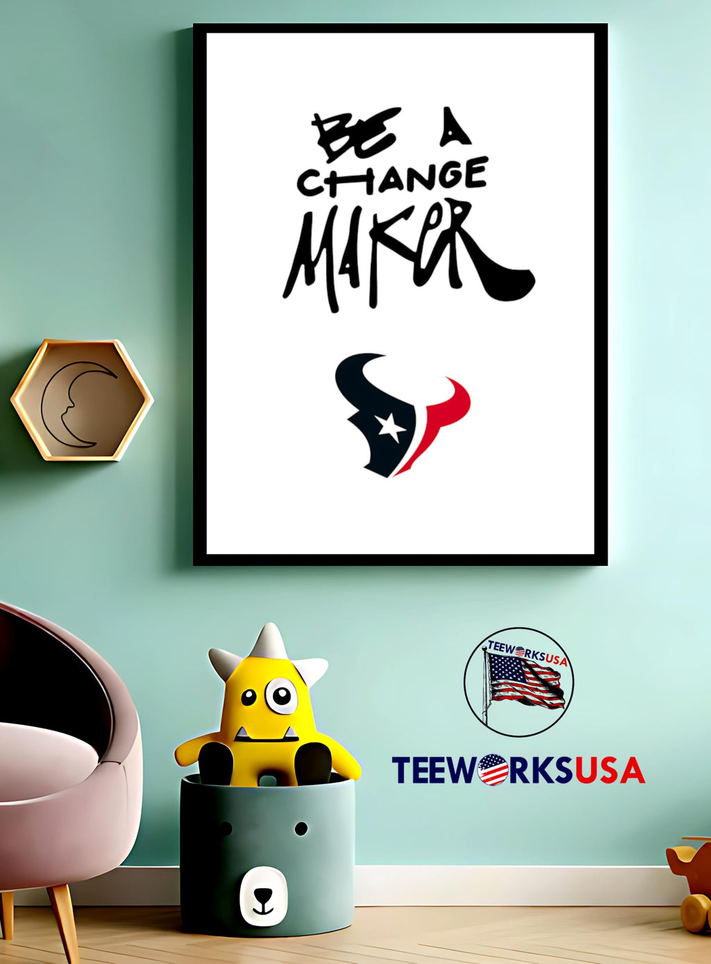 Texans Be A Change Maker - Adult & Kids T-Shirts, Sweatshirts & Hoodies apparel design preview 4