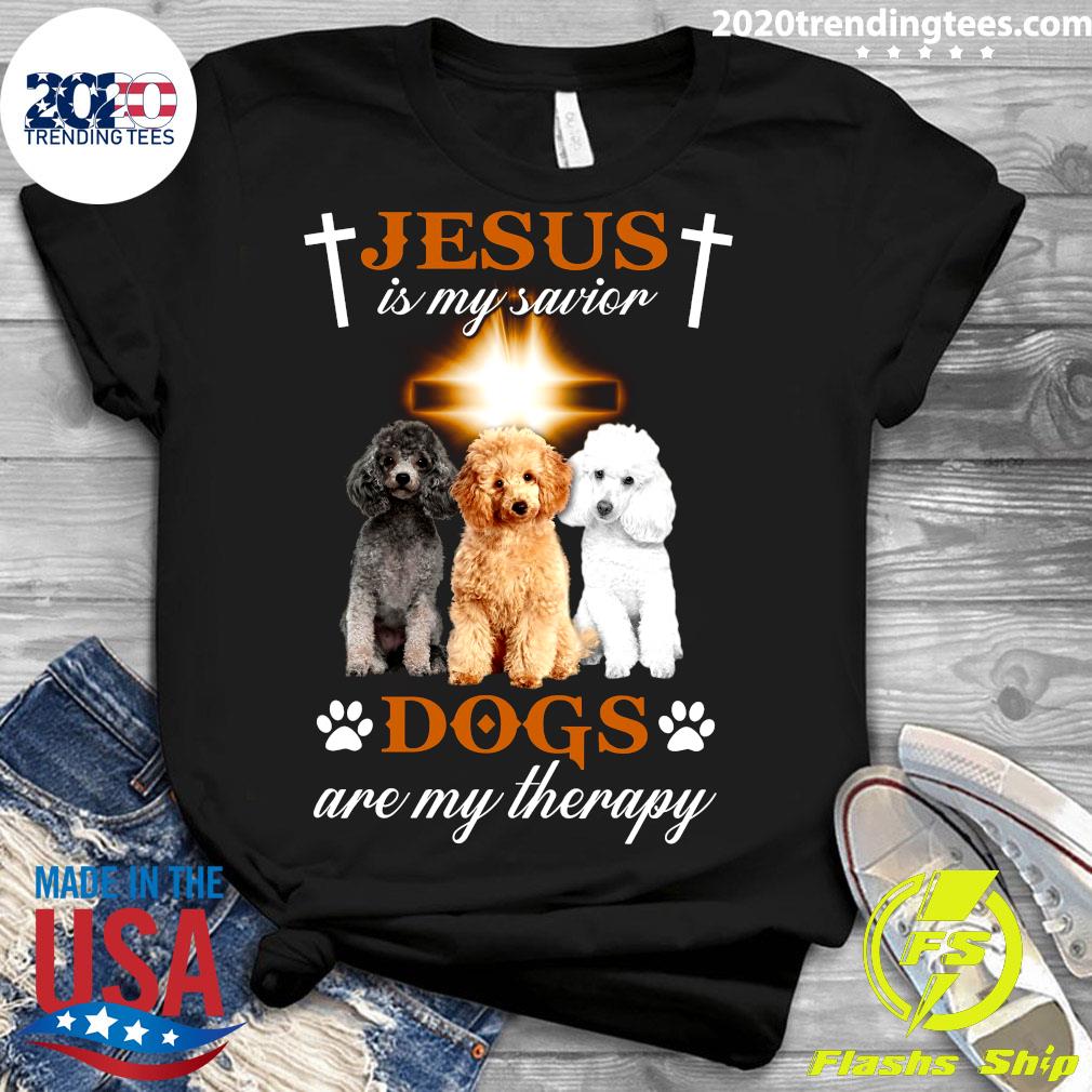 Dogs Jesus Is My Savior Are Therapy - Adult & Kids T-Shirts, Sweatshirts & Hoodies apparel design preview 3