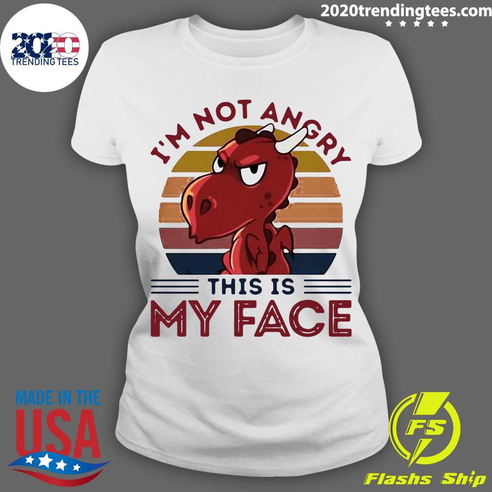 Dragon I'm Not Angry This Is My Face Vintage - Adult & Kids T-Shirts, Sweatshirts & Hoodies apparel design preview 3