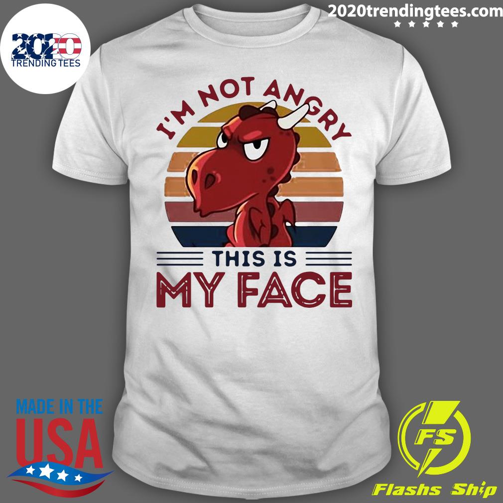 Dragon I'm Not Angry This Is My Face Vintage - Adult & Kids T-Shirts, Sweatshirts & Hoodies apparel design preview 1