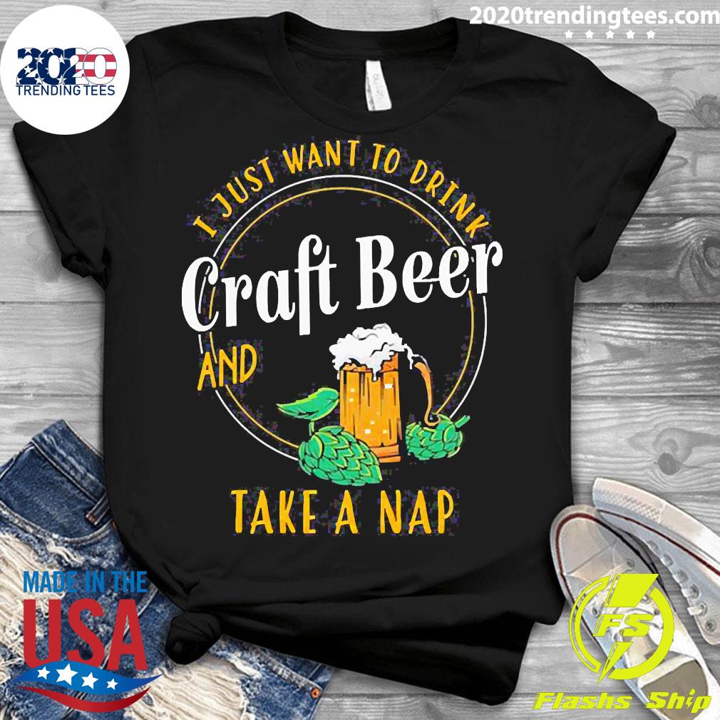 Drink Craft Beer And Take A Nap - Adult & Kids T-Shirts, Sweatshirts & Hoodies apparel design preview 3