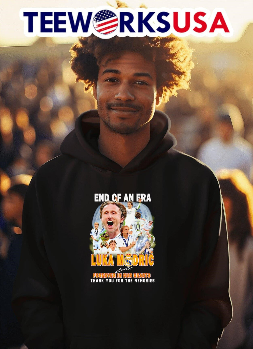 End of an era Luka Modric forever in our hearts thank - Adult & Kids T-Shirts, Sweatshirts & Hoodies apparel design preview 2