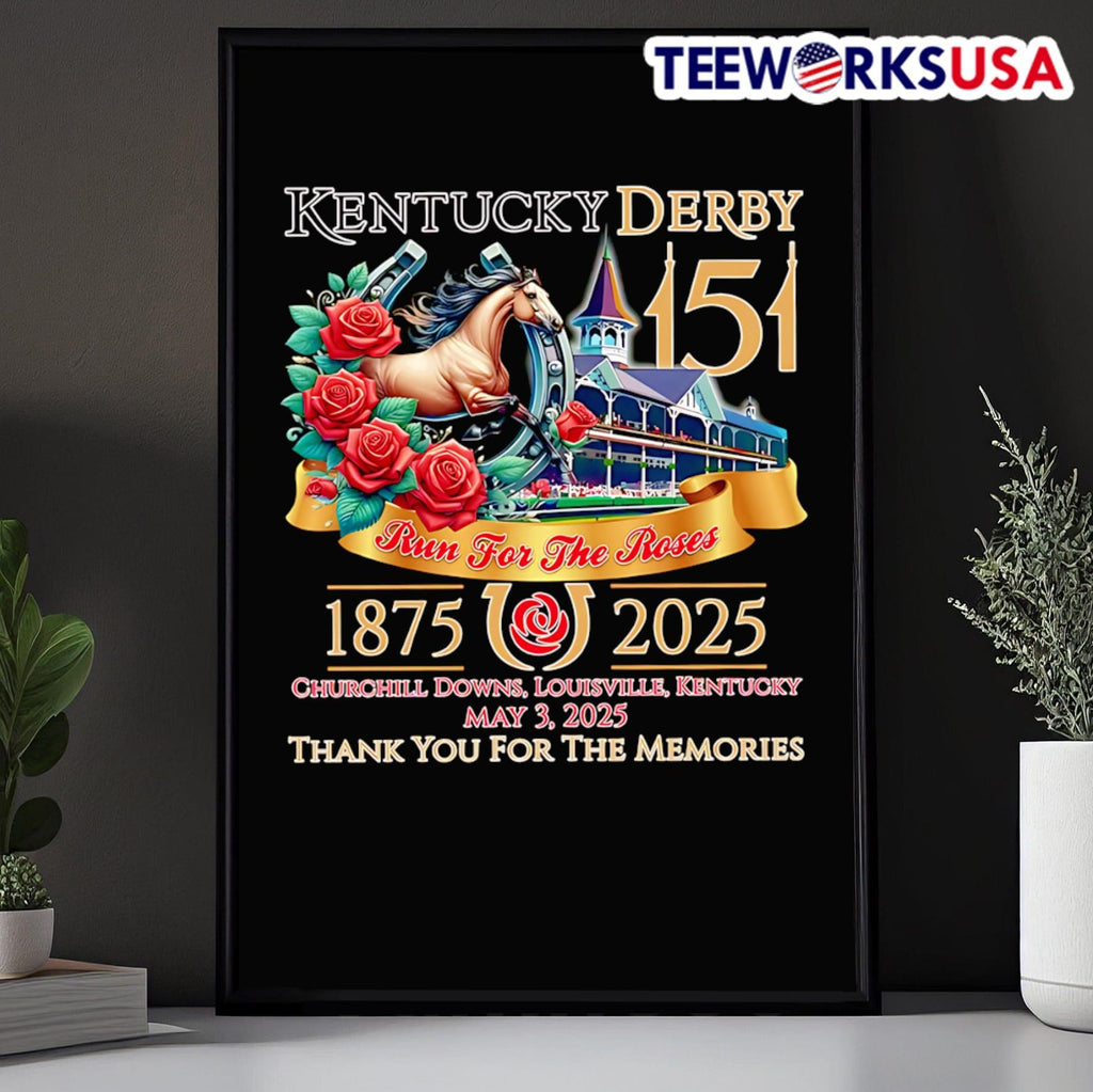 Kentucky Derby 151 run for the roses 1875 2025 thank - Adult & Kids T-Shirts, Sweatshirts & Hoodies apparel design preview 5