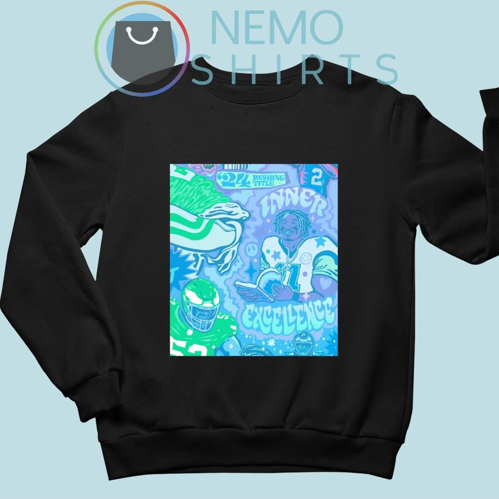 Philadelphia Eagles 2024 rushing title inner - Adult & Kids T-Shirts, Sweatshirts & Hoodies apparel design preview 4