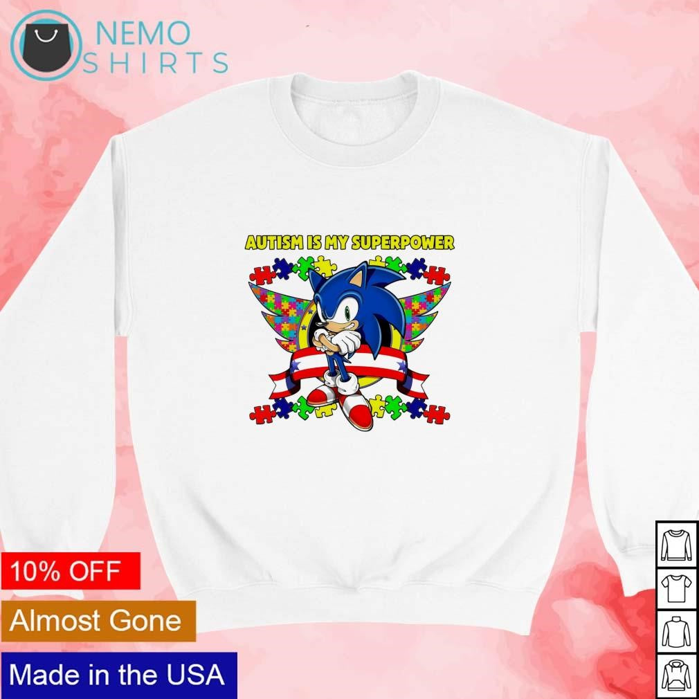 Sonic Autism is my superpower - Adult & Kids T-Shirts, Sweatshirts & Hoodies apparel design preview 3