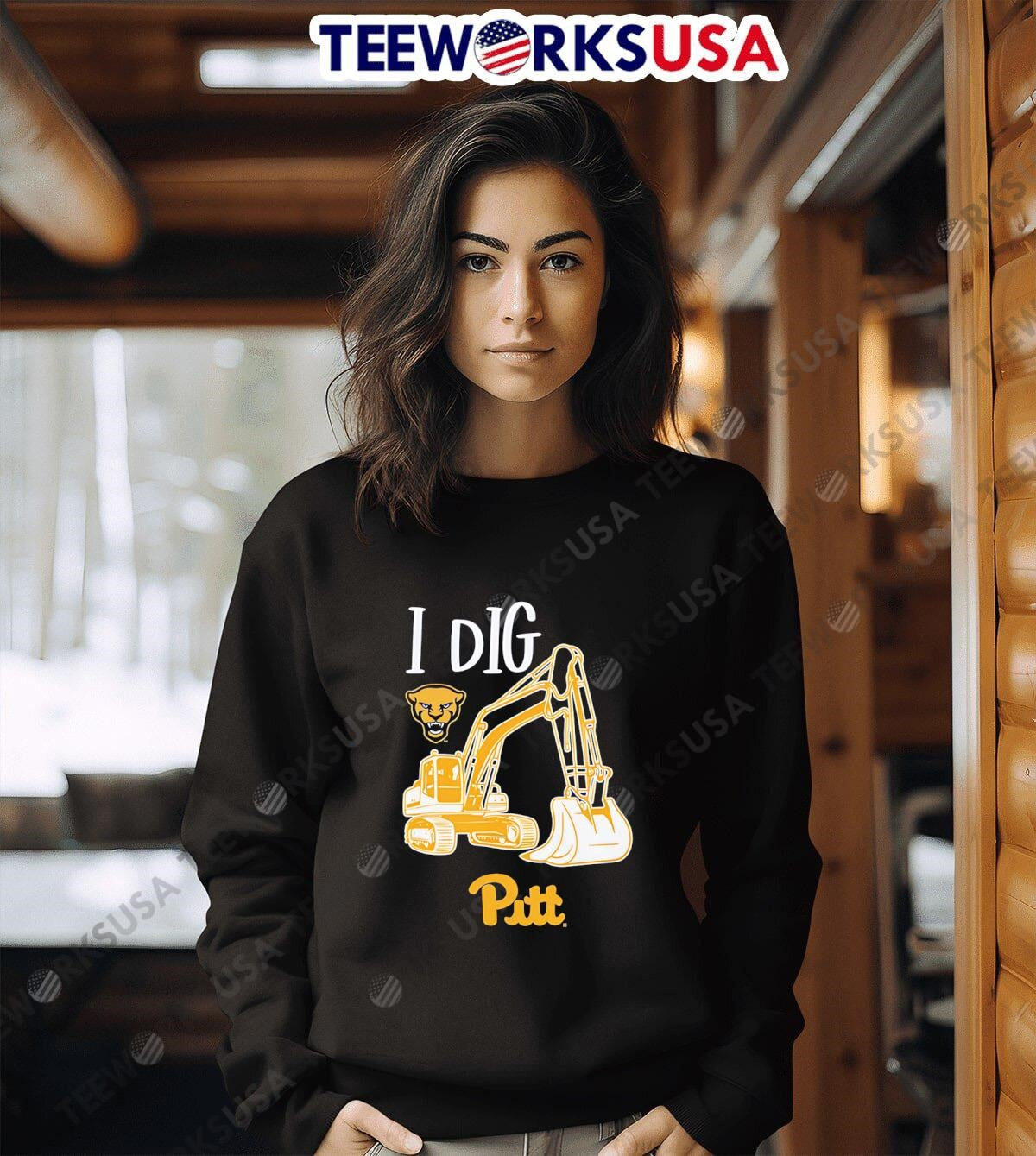 I dig excavator Pittsburgh Panthers football - Adult & Kids T-Shirts, Sweatshirts & Hoodies apparel design preview 6