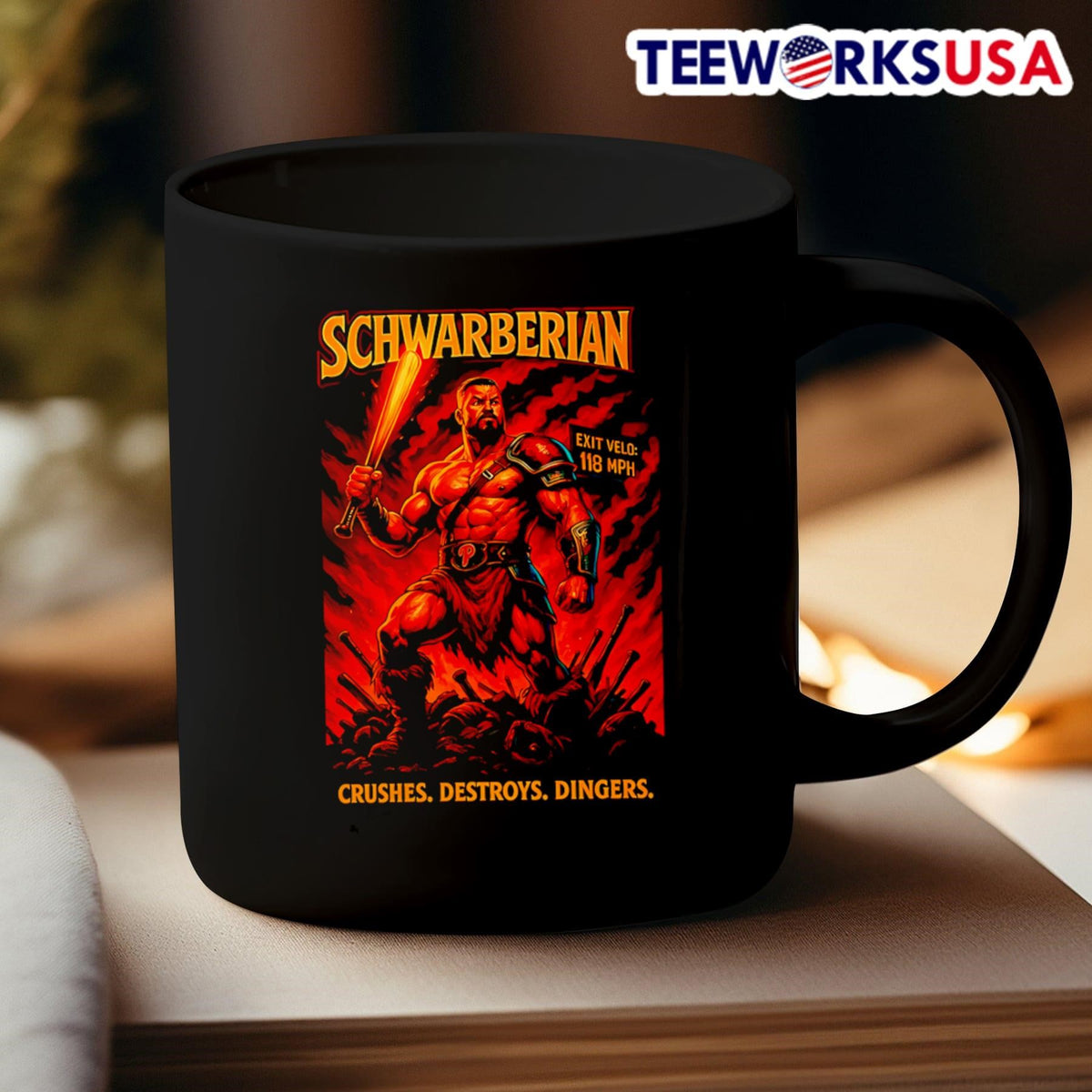 Kyle Schwarber Schwarberian crushes destroys dingers - Adult & Kids T-Shirts, Sweatshirts & Hoodies apparel design preview 3