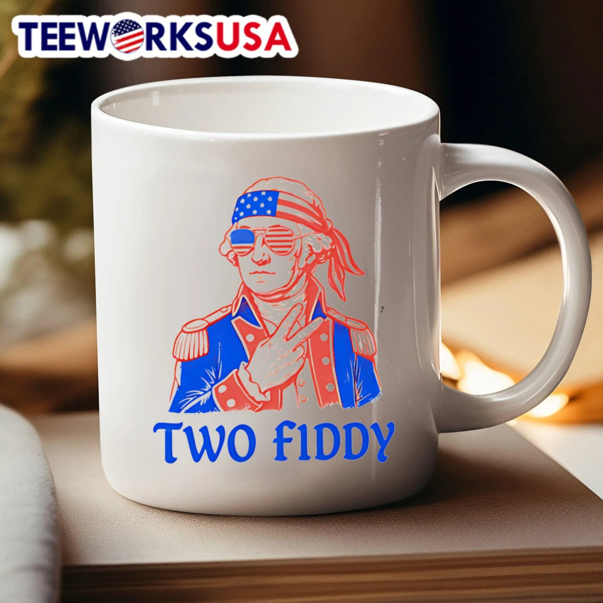 Two Fiddy George Washington USA - Adult & Kids T-Shirts, Sweatshirts & Hoodies apparel design preview 4