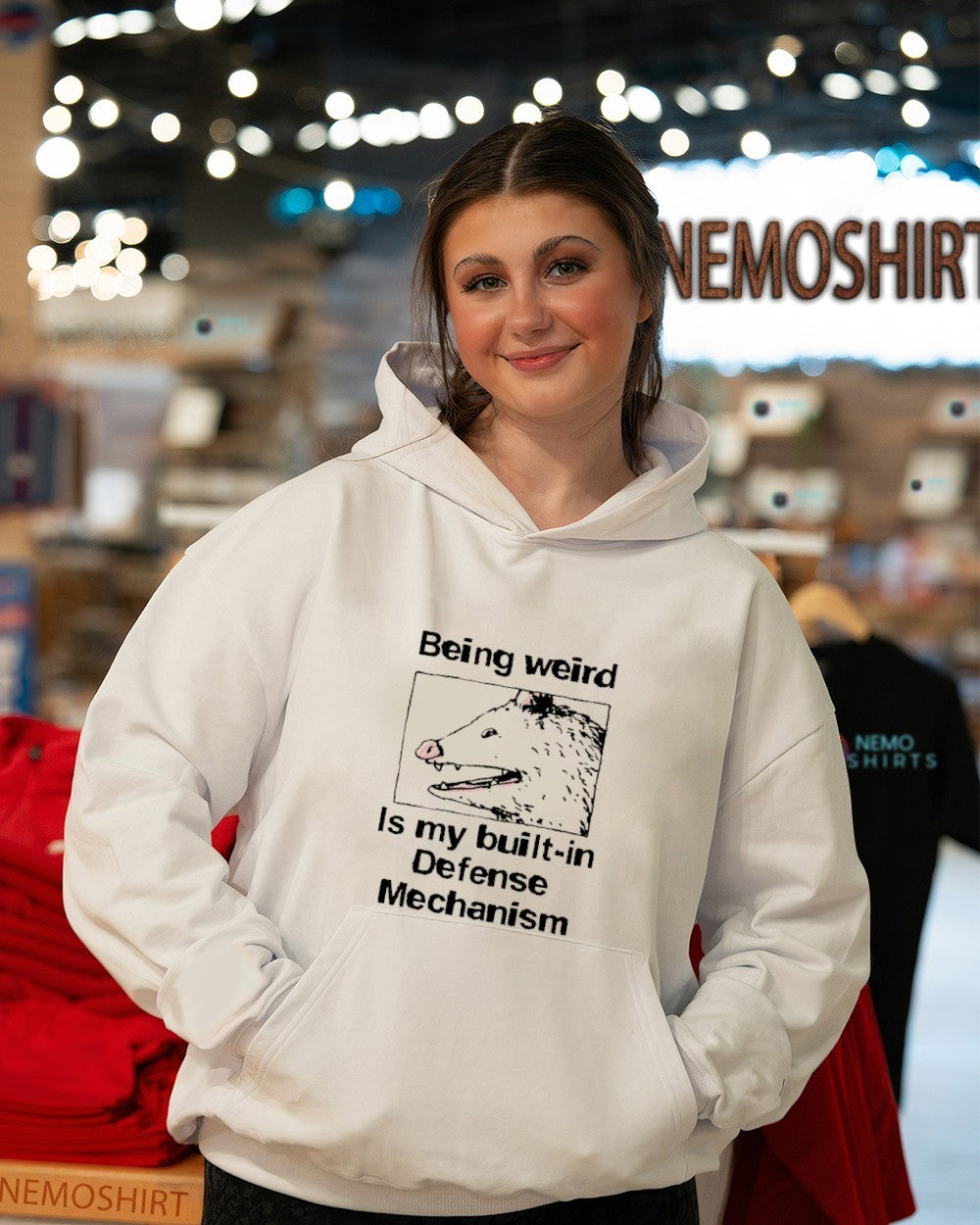 Being weird Is my built-in defense mechanism possum - Adult & Kids T-Shirts, Sweatshirts & Hoodies apparel design preview 3