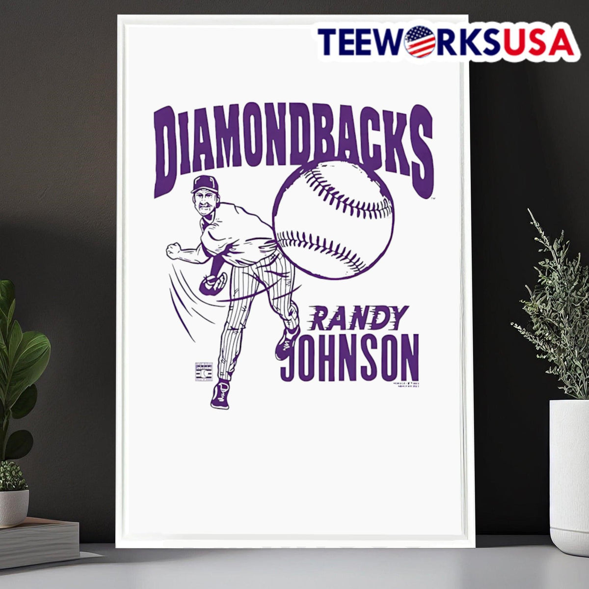 Randy Johnson Arizona Diamondbacks player graphic - Adult & Kids T-Shirts, Sweatshirts & Hoodies apparel design preview 6