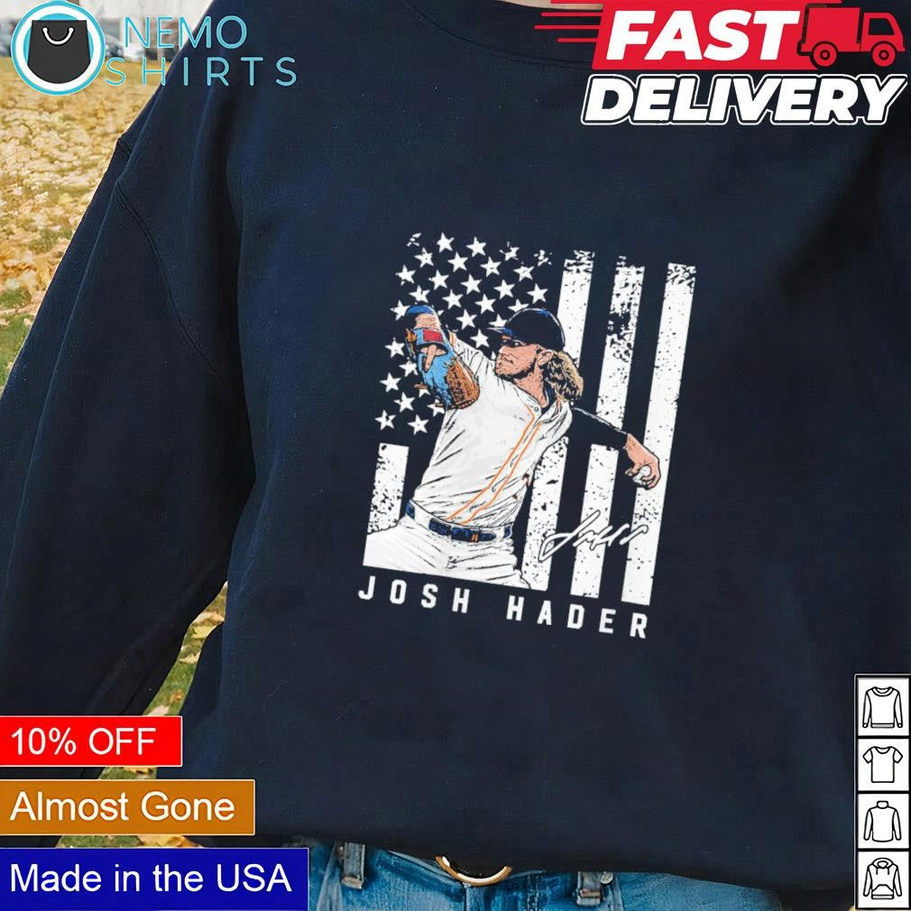 Josh Hader Houston Astros signature USA flag - Adult & Kids T-Shirts, Sweatshirts & Hoodies apparel design preview 1