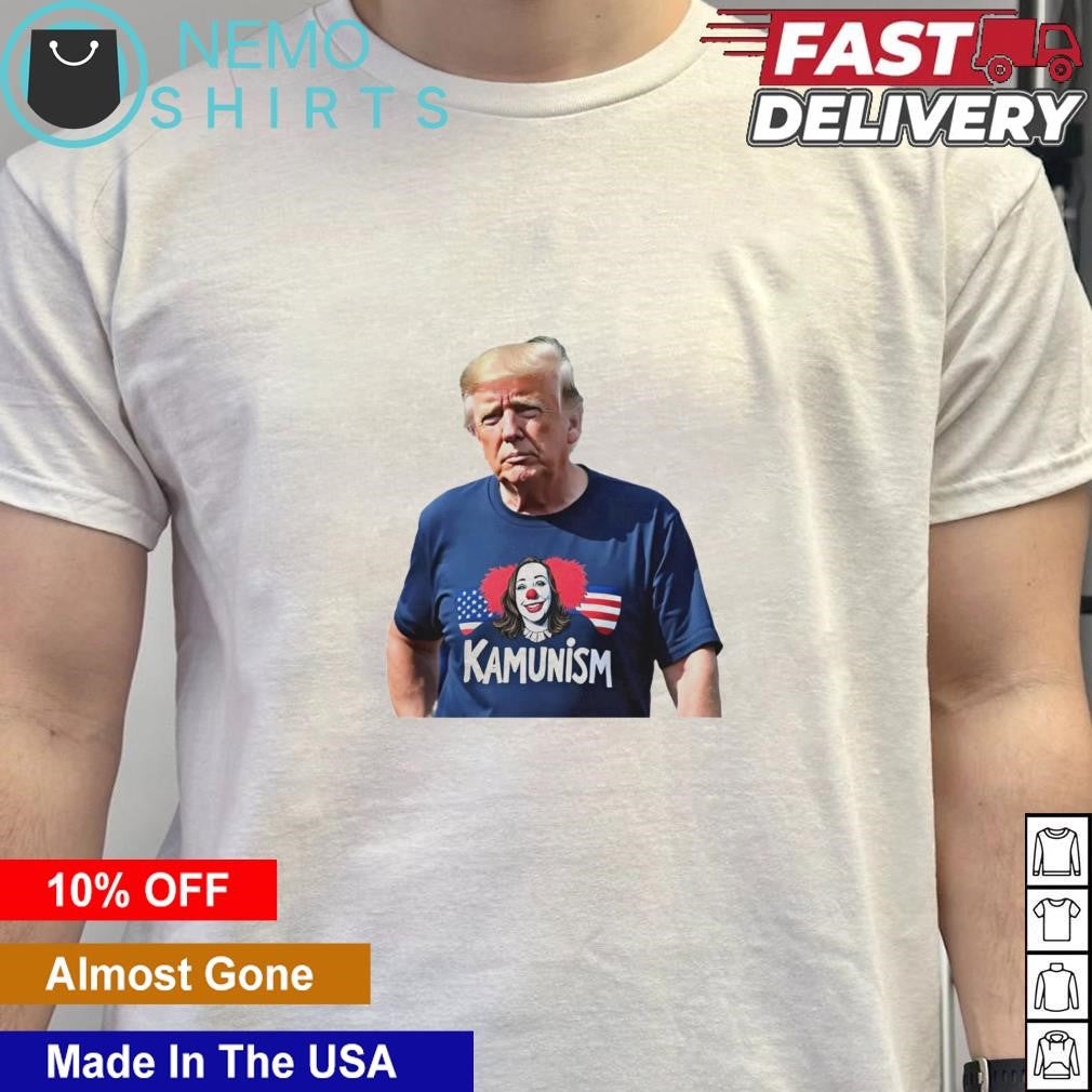 Trump wears Kamunism clown Kamala - Adult & Kids T-Shirts, Sweatshirts & Hoodies apparel design preview 5