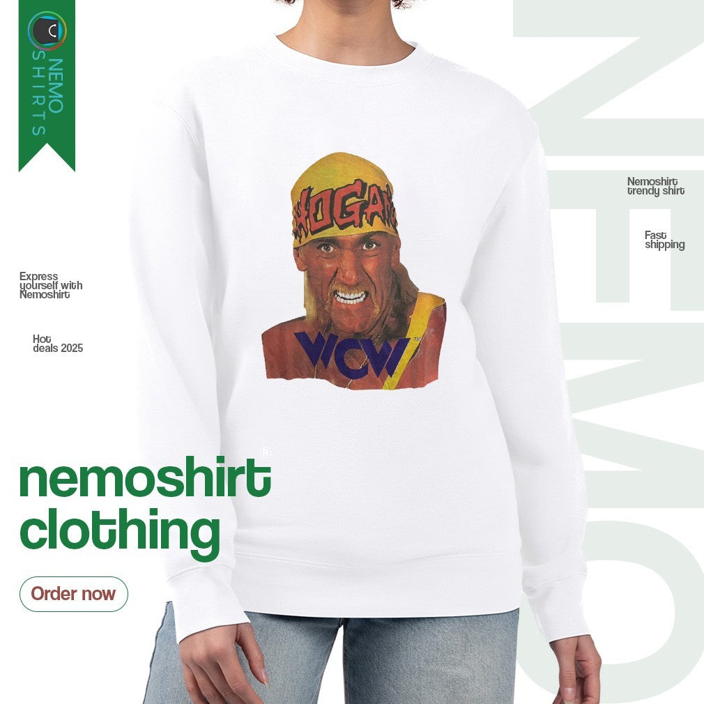 WCW big face Hulk Hogan - Adult & Kids T-Shirts, Sweatshirts & Hoodies apparel design preview 4