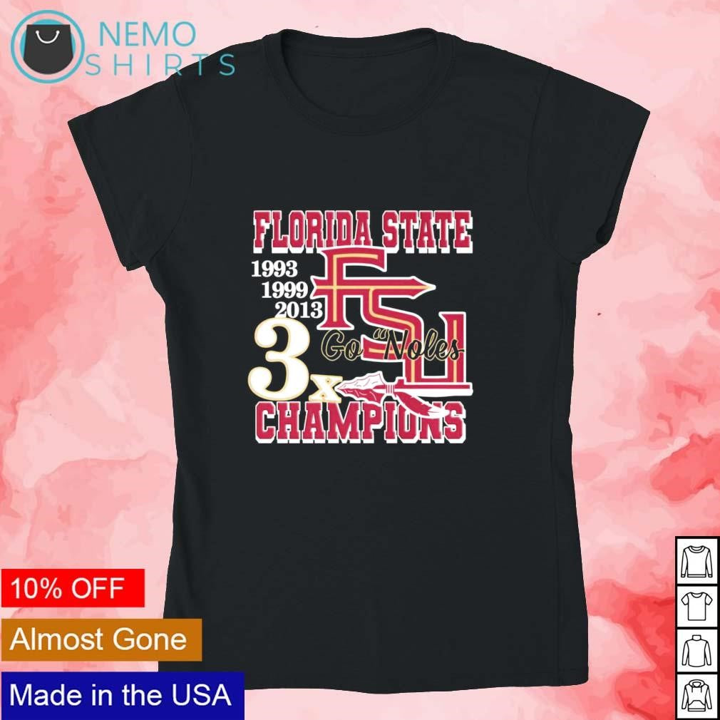 Go Noles Florida State Seminoles 1993 1999 2013 3x - Adult & Kids T-Shirts, Sweatshirts & Hoodies apparel design preview 4