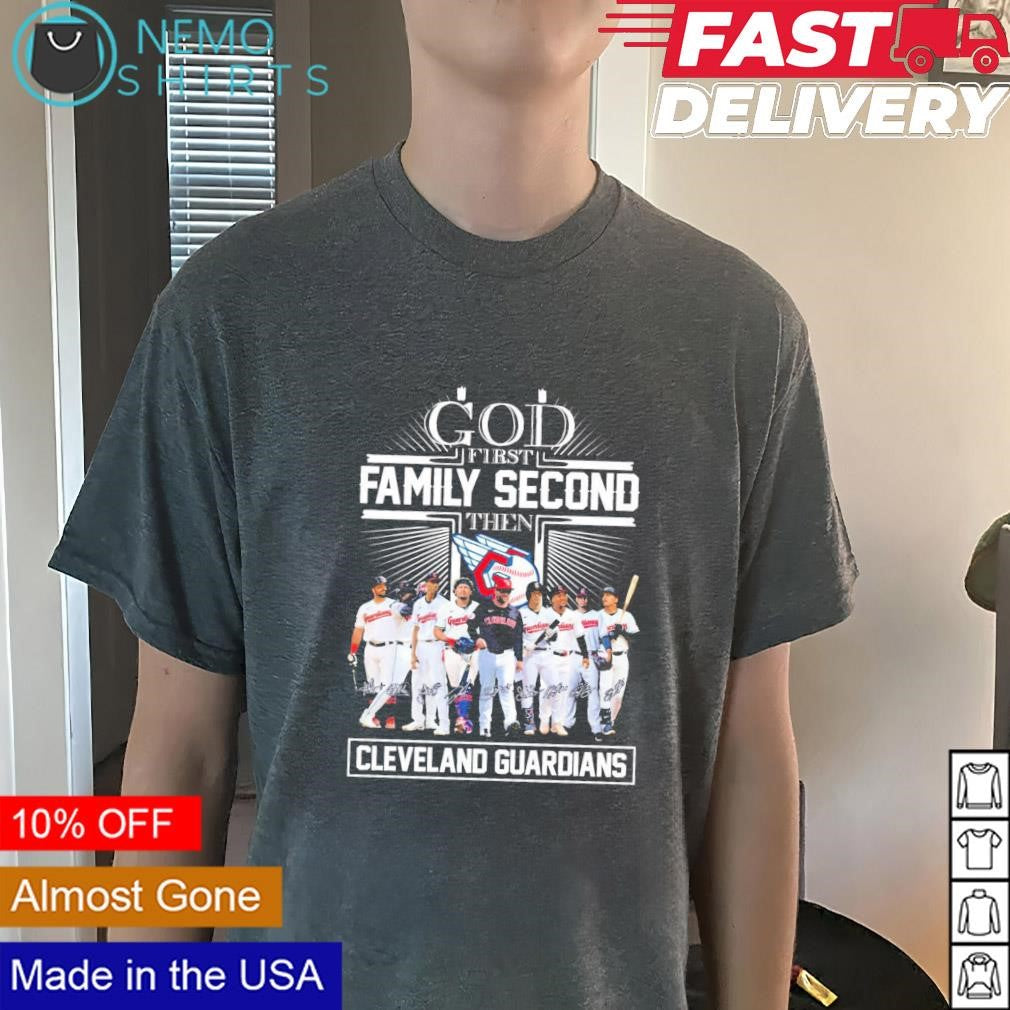 God first family second then Cleveland Guardians - Adult & Kids T-Shirts, Sweatshirts & Hoodies apparel design preview 3