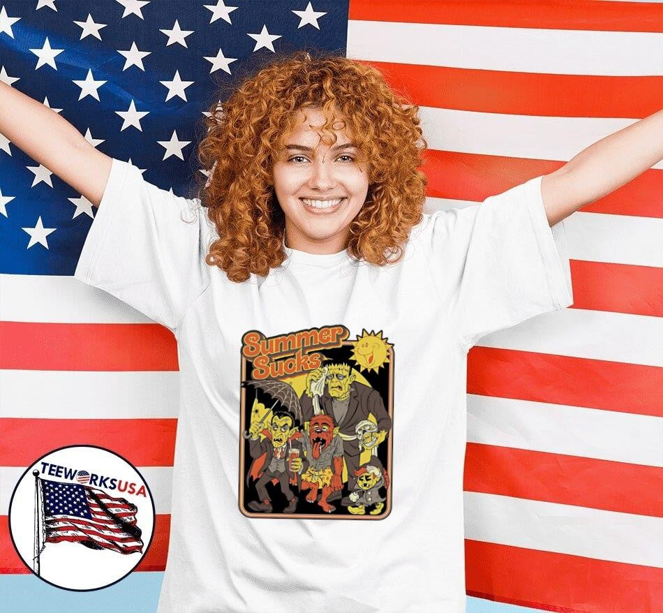 Summer sucks horror characters - Adult & Kids T-Shirts, Sweatshirts & Hoodies apparel design preview 7