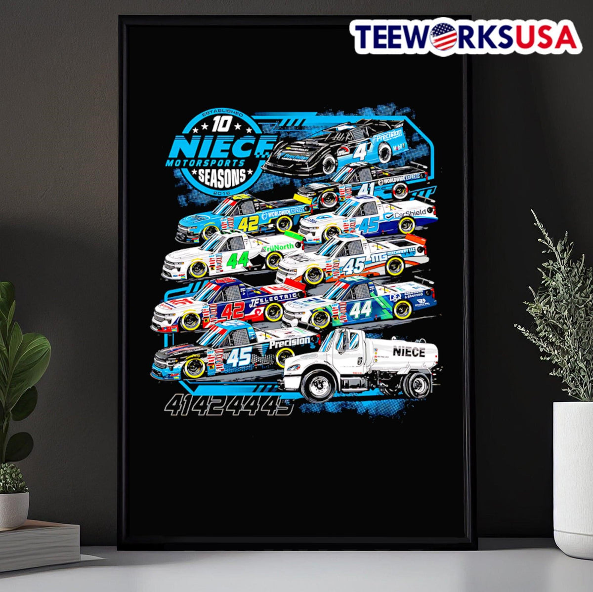 Niece Motorsports 10 Seasons - Adult & Kids T-Shirts, Sweatshirts & Hoodies apparel design preview 5