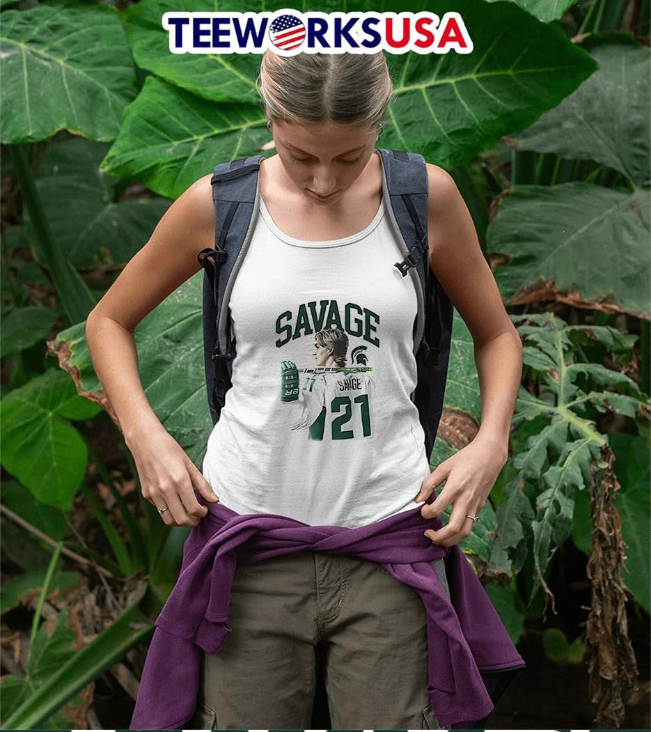 Savage #21 Michigan State Spartans Hockey Player - Adult & Kids T-Shirts, Sweatshirts & Hoodies apparel design preview 9