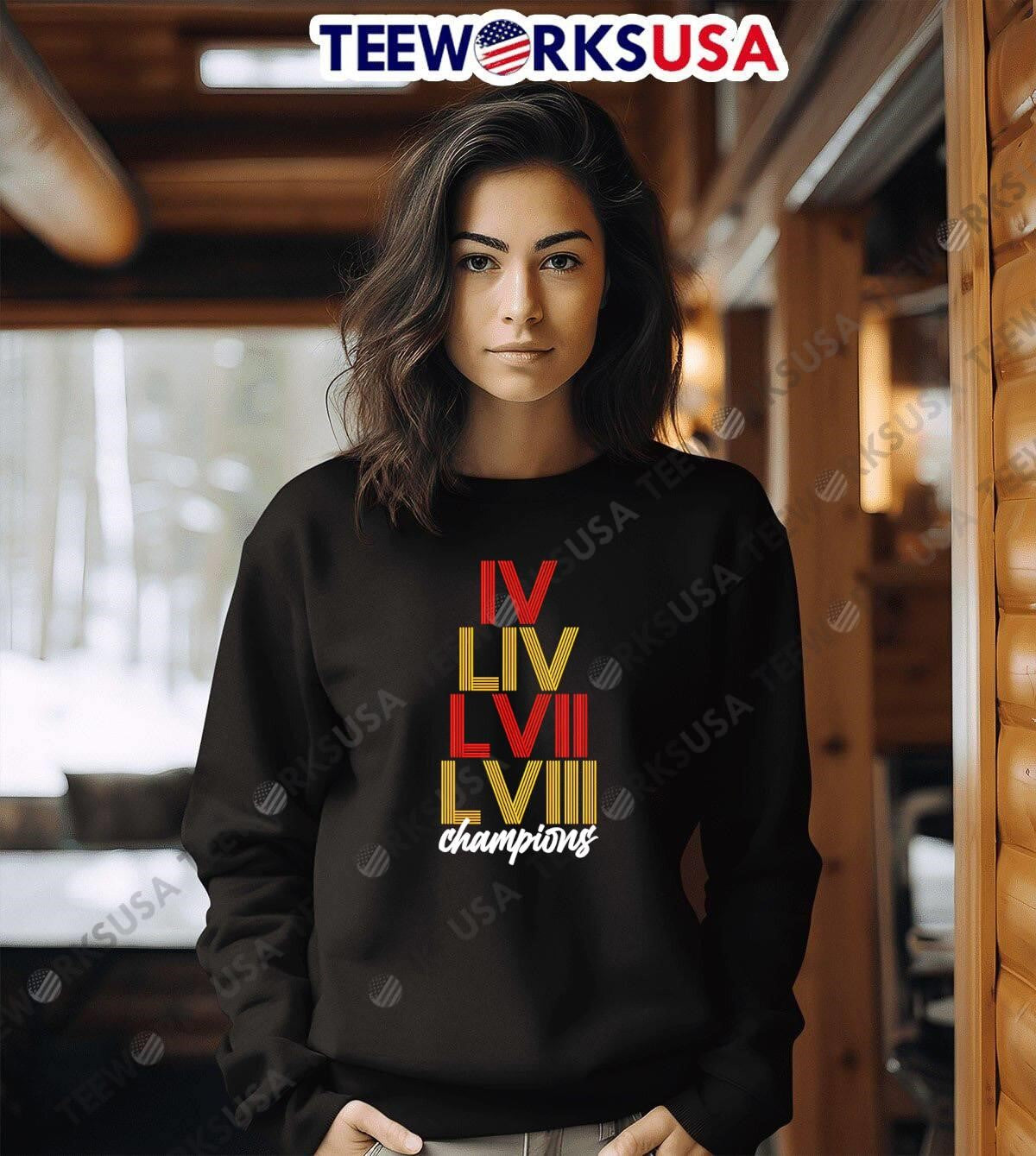 Kansas City Chiefs LVIII Stack Football - Adult & Kids T-Shirts, Sweatshirts & Hoodies apparel design preview 6