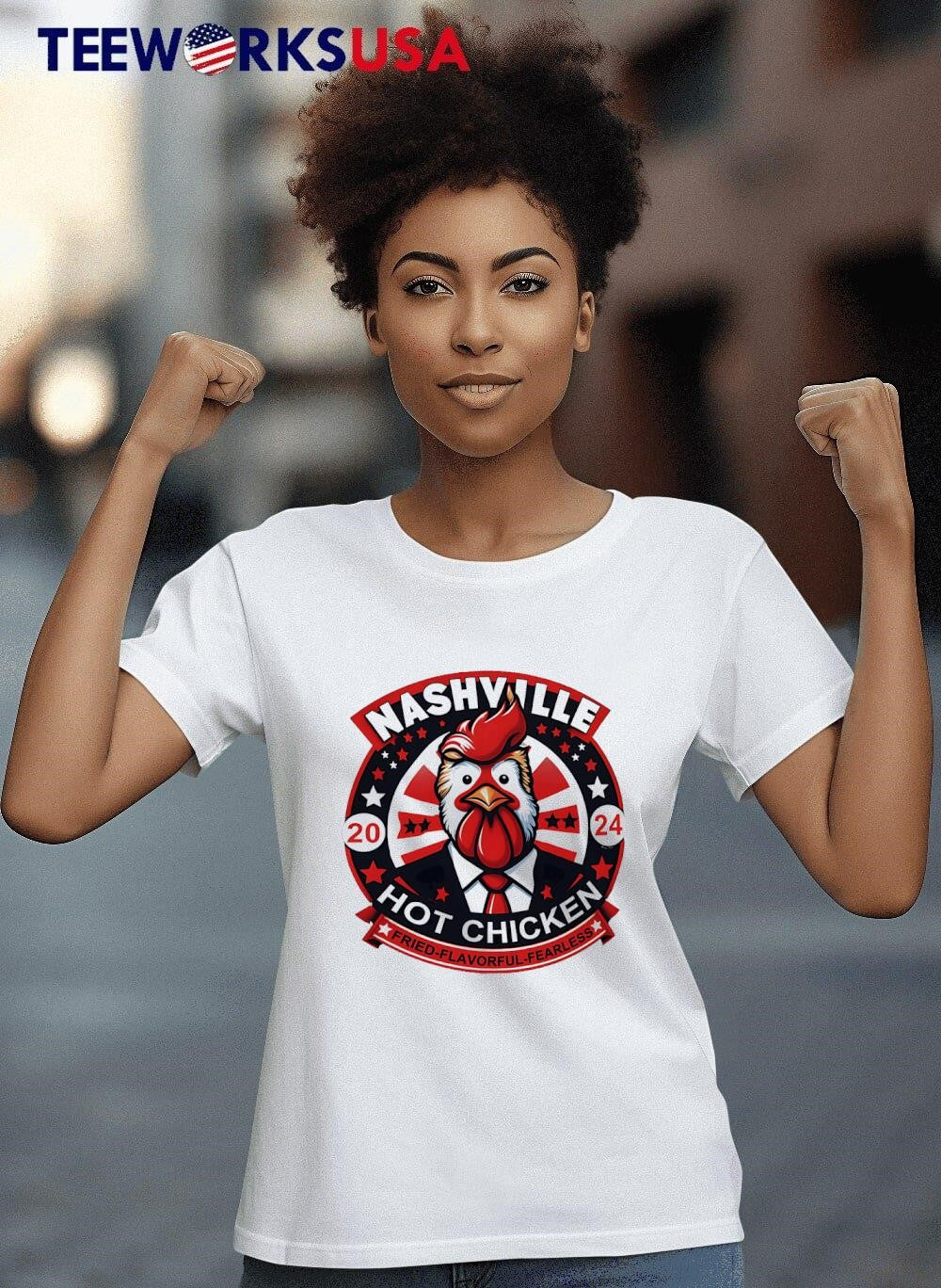 Nashville Hot Chicken 2024 Fried Flavorful Fearless - Adult & Kids T-Shirts, Sweatshirts & Hoodies apparel design preview 4