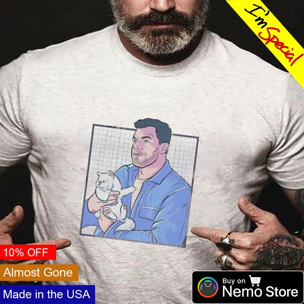 Alan Ritchson holding a kitty - Adult & Kids T-Shirts, Sweatshirts & Hoodies apparel design preview 3