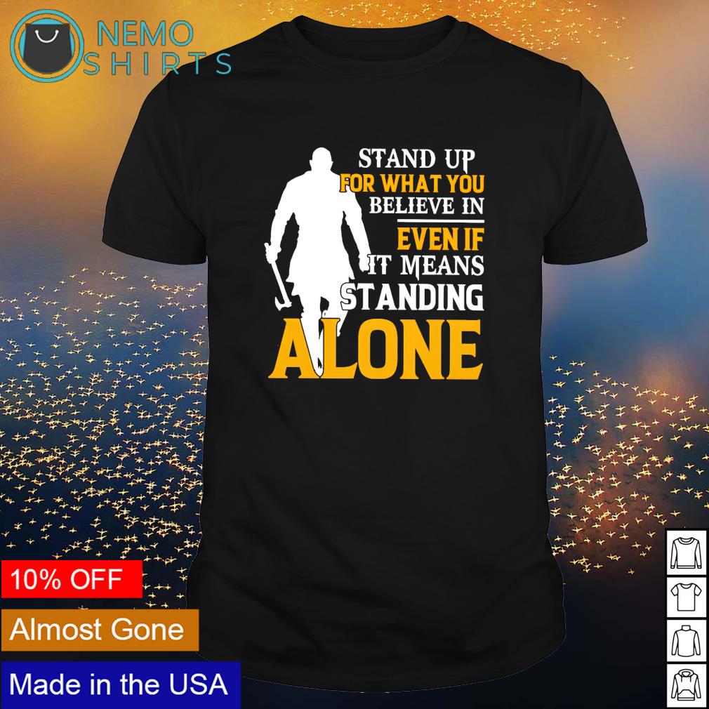 Viking stand up for what you believe in even if it - Adult & Kids T-Shirts, Sweatshirts & Hoodies apparel design preview 1
