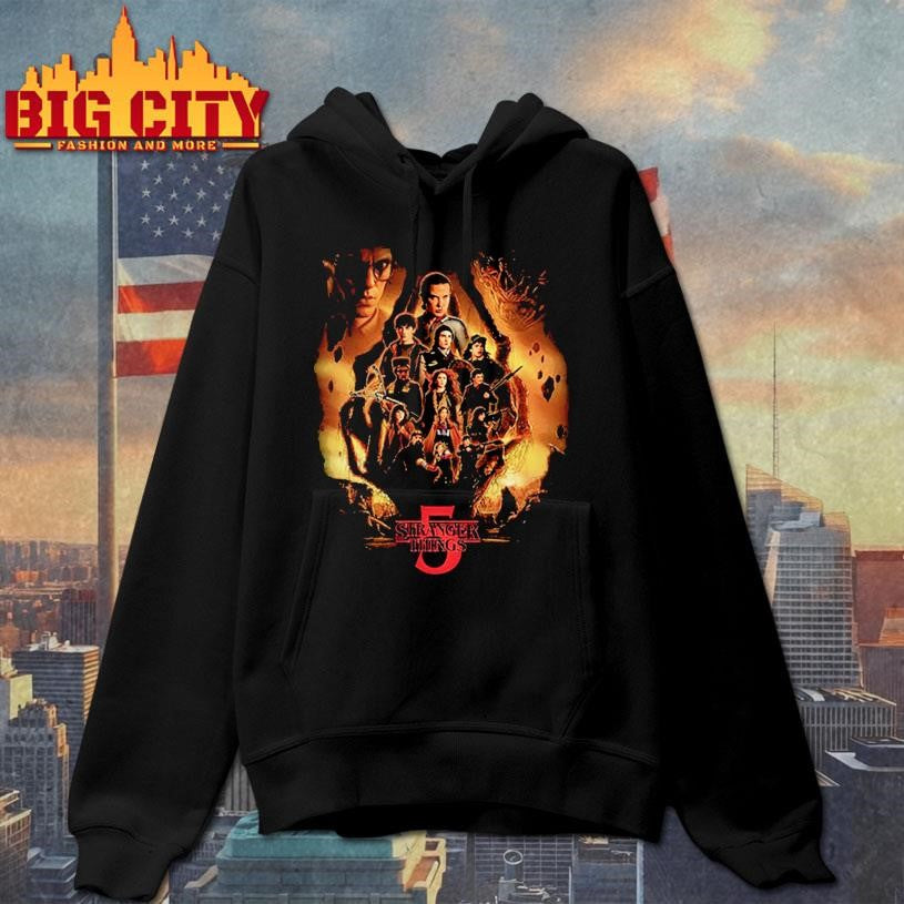 Stranger Things x Kyle Lambert 5 The Finale - Adult & Kids T-Shirts, Sweatshirts & Hoodies apparel design preview 2