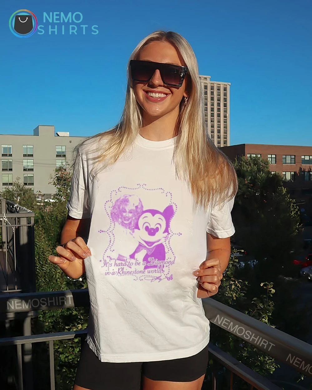 Dolly Parton It's Hard to Be a Diamond in Rhinestone - Adult & Kids T-Shirts, Sweatshirts & Hoodies apparel design preview 7