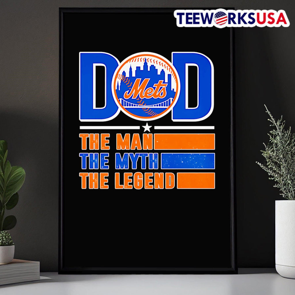 Dad the man myth Legend New York Mets - Adult & Kids T-Shirts, Sweatshirts & Hoodies apparel design preview 5