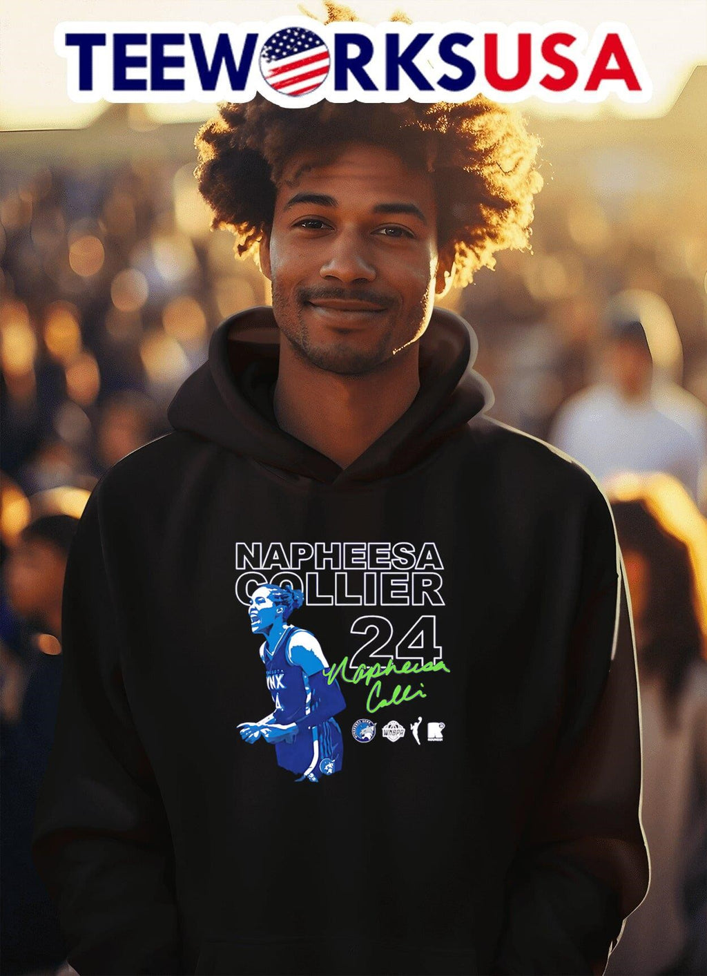 Napheesa Collier Minnesota Lynx player graphic - Adult & Kids T-Shirts, Sweatshirts & Hoodies apparel design preview 2