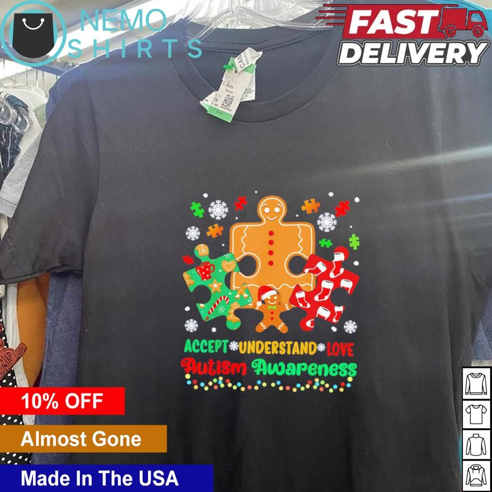 Accept understand love autism awareness Christmas - Adult & Kids T-Shirts, Sweatshirts & Hoodies apparel design preview 5