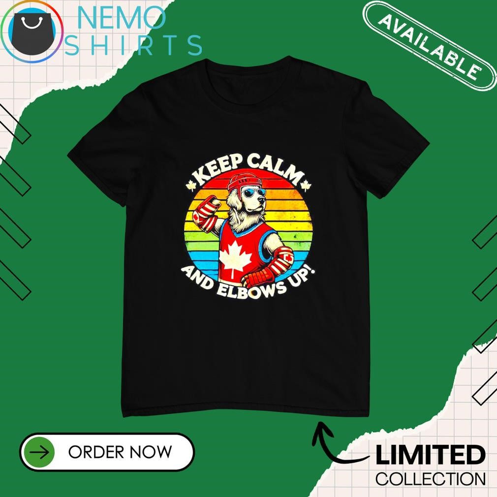 Keep calm and elbows up Golden Retriever Canada - Adult & Kids T-Shirts, Sweatshirts & Hoodies apparel design preview 1